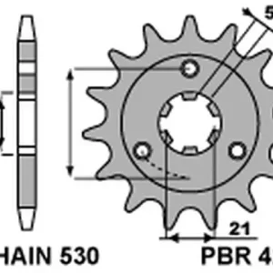 Autentický PBR řetězové kolečko přední 424 15 18NC SUZUKI GT 380/550 (750=+1) (MADE IN ITALY)